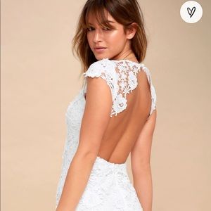 Lulus backless white lace dress